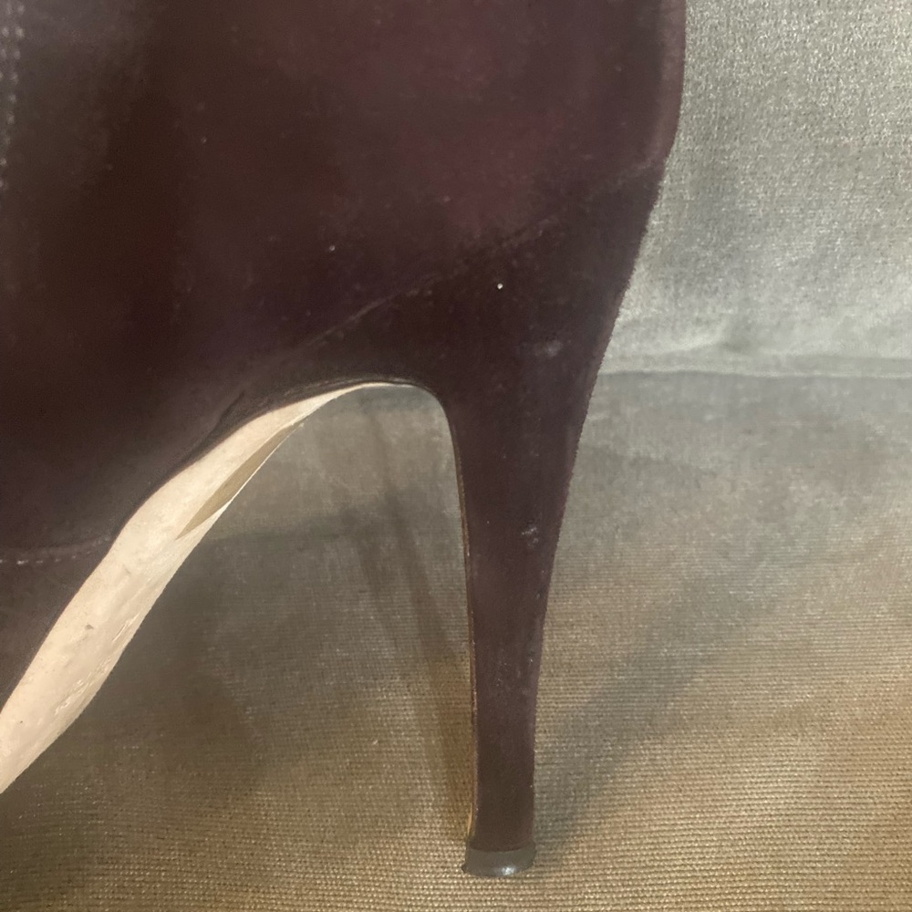 Butter Shoes Brown Suede Knee-High Boots Pointed Toe Stiletto Heel Size 40 Italy - Picture 9 of 12